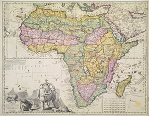 Afrikan kartta (käsinvärinen kaiverrus)